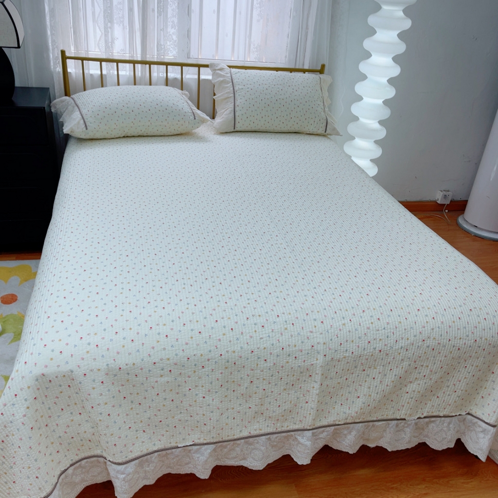 91家纺网 家纺一手货源 找家纺 暖居 2025新款法式13370高密小碎花40支全棉纯棉床盖四件套 春意