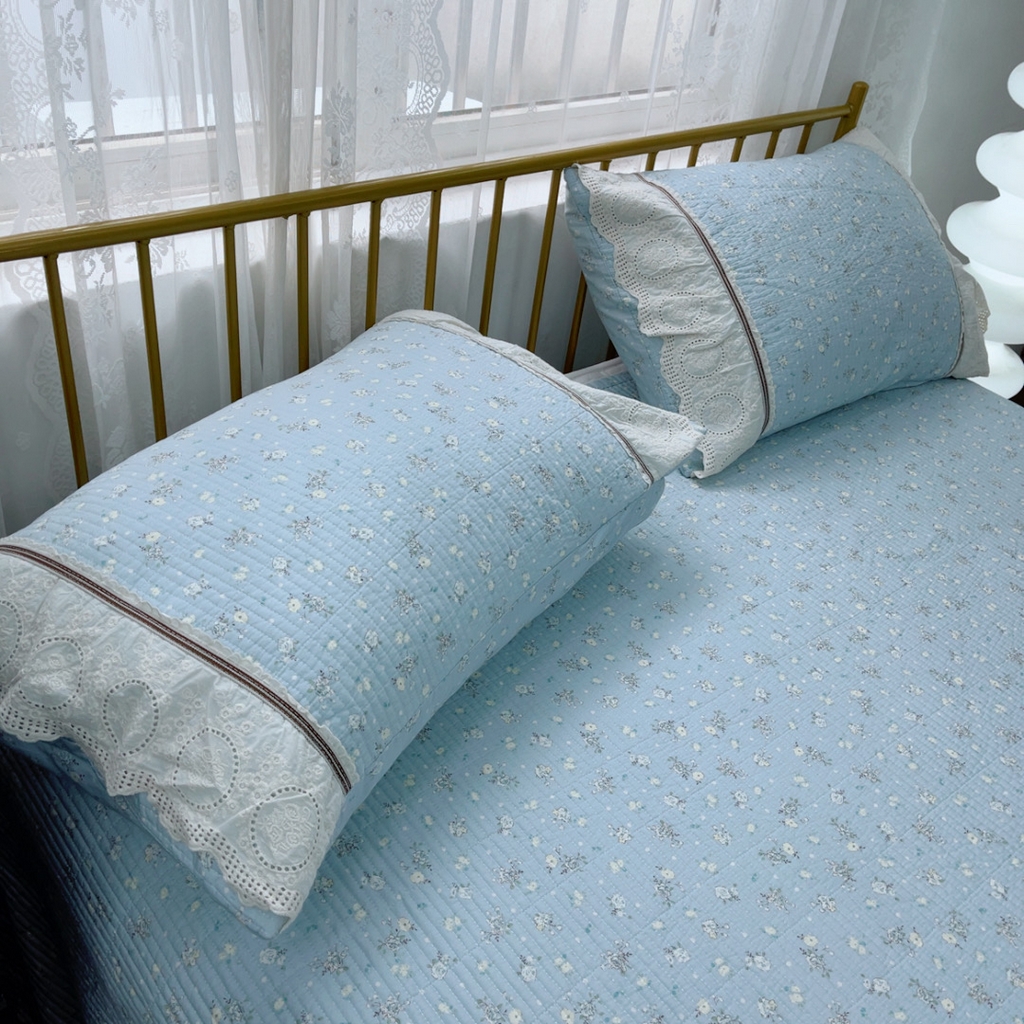 91家纺网 家纺一手货源 找家纺 暖居 2025新款法式13370高密小碎花40支全棉纯棉床盖四件套 铃兰微风