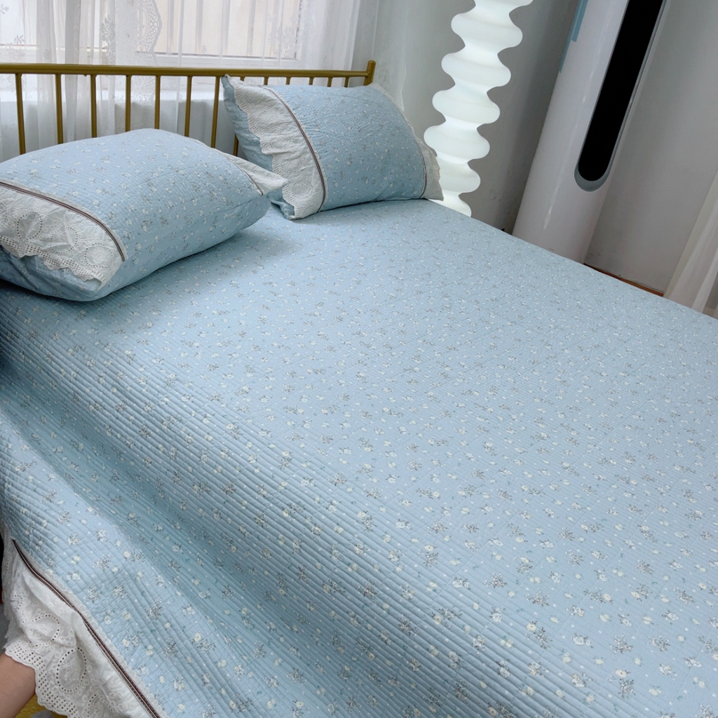 91家纺网 家纺一手货源 找家纺 暖居 2025新款法式13370高密小碎花40支全棉纯棉床盖四件套 铃兰微风