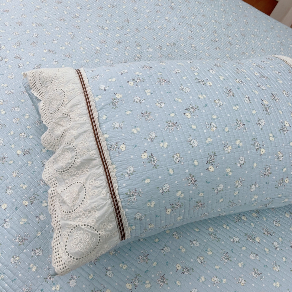 91家纺网 家纺一手货源 找家纺 暖居 2025新款法式13370高密小碎花40支全棉纯棉床盖四件套 铃兰微风