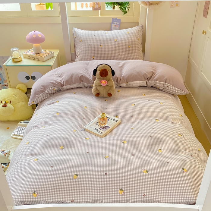 91家纺网 家纺一手货源 找家纺 丽美人家纺 2025新款A类皱皱纱学生宿舍三件套上下铺三件套六件套 QB柏林梦境