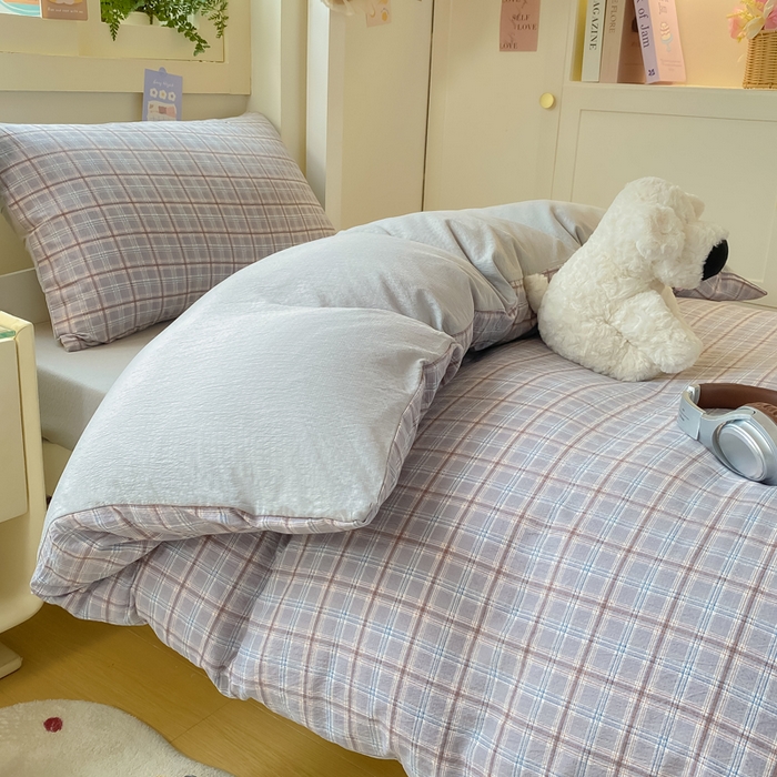 91家纺网 家纺一手货源 找家纺 丽美人家纺 2025新款A类皱皱纱学生宿舍三件套上下铺三件套六件套 QB布兰卡