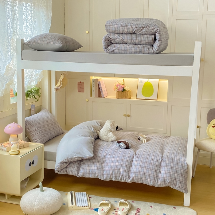 91家纺网 家纺一手货源 找家纺 丽美人家纺 2025新款A类皱皱纱学生宿舍三件套上下铺三件套六件套 QB布兰卡