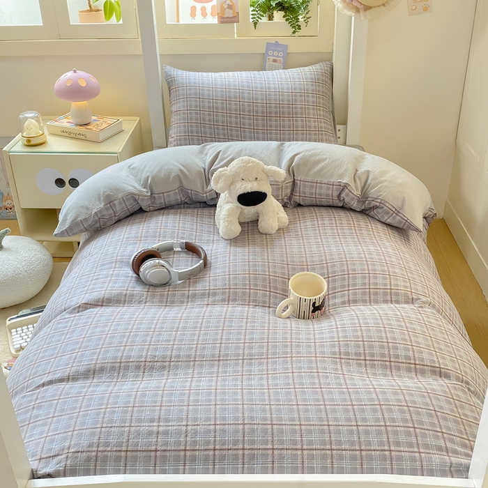 91家纺网 家纺一手货源 找家纺 丽美人家纺 2025新款A类皱皱纱学生宿舍三件套上下铺三件套六件套 QB布兰卡