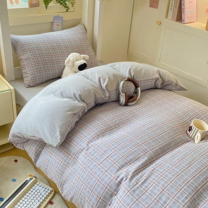 91家纺网 家纺一手货源 找家纺 丽美人家纺 2025新款A类皱皱纱学生宿舍三件套上下铺三件套六件套 QB布兰卡