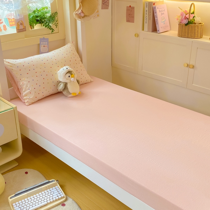 91家纺网 家纺一手货源 找家纺 丽美人家纺 2025新款A类皱皱纱学生宿舍三件套上下铺三件套六件套 QB彩色波点