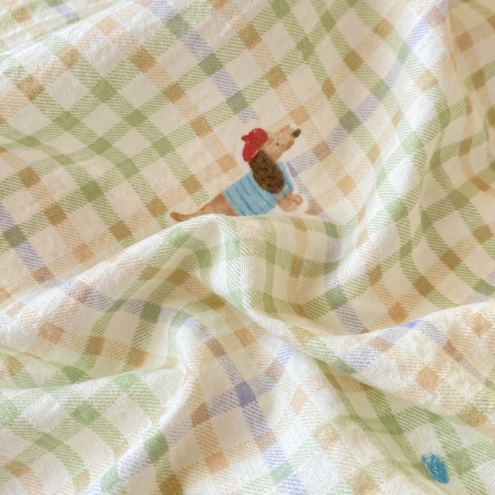 91家纺网 家纺一手货源 找家纺 丽美人家纺 2025新款A类皱皱纱学生宿舍三件套上下铺三件套六件套 QB腊肠犬