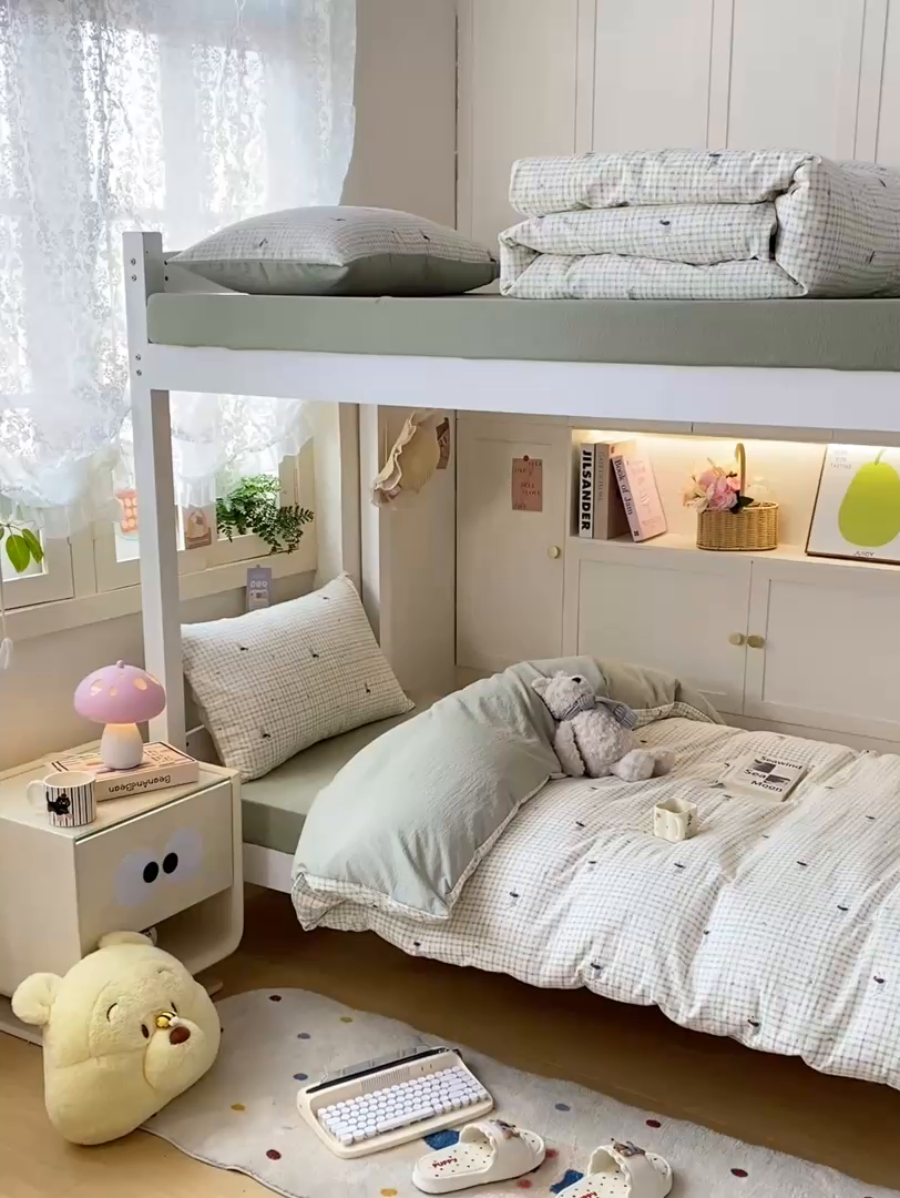 91家纺网 家纺一手货源 找家纺 丽美人家纺 2025新款A类皱皱纱学生宿舍三件套上下铺三件套六件套 QB腊肠犬