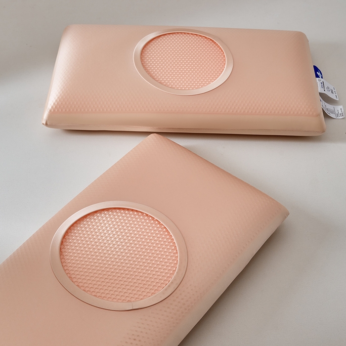 91家纺网 家纺一手货源 找家纺 美丽折家纺 2025新款石榴款加厚凝胶枕复合记忆枕芯枕头枕芯 粉宝石