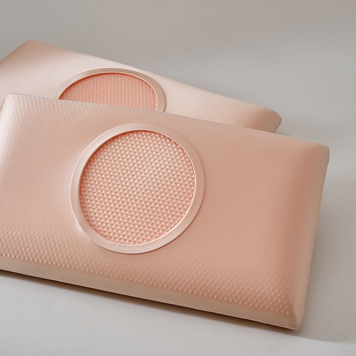 91家纺网 家纺一手货源 找家纺 美丽折家纺 2025新款石榴款加厚凝胶枕复合记忆枕芯枕头枕芯 粉宝石