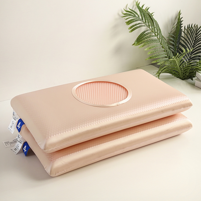 91家纺网 家纺一手货源 找家纺 美丽折家纺 2025新款石榴款加厚凝胶枕复合记忆枕芯枕头枕芯 粉宝石