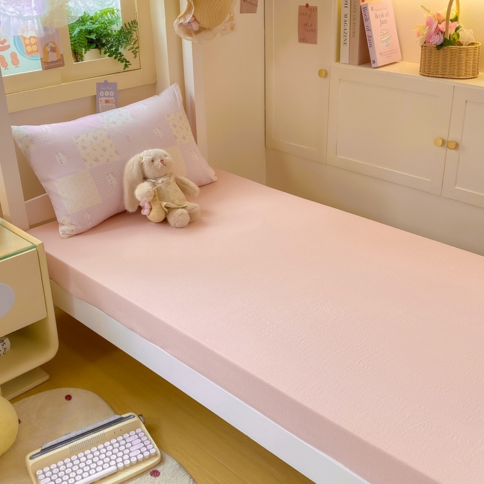 91家纺网 家纺一手货源 找家纺 丽美人家纺 2025新款A类皱皱纱学生宿舍三件套上下铺三件套六件套 QB萌萌哒