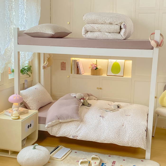 91家纺网 家纺一手货源 找家纺 丽美人家纺 2025新款A类皱皱纱学生宿舍三件套上下铺三件套六件套 QB时光