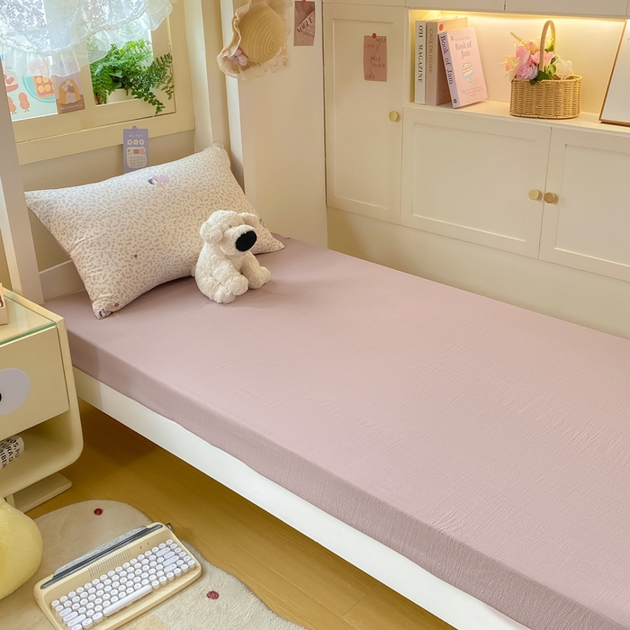 91家纺网 家纺一手货源 找家纺 丽美人家纺 2025新款A类皱皱纱学生宿舍三件套上下铺三件套六件套 QB时光