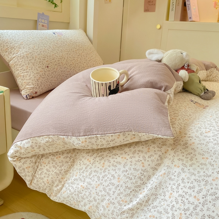 91家纺网 家纺一手货源 找家纺 丽美人家纺 2025新款A类皱皱纱学生宿舍三件套上下铺三件套六件套 QB时光