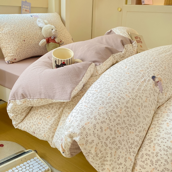 91家纺网 家纺一手货源 找家纺 丽美人家纺 2025新款A类皱皱纱学生宿舍三件套上下铺三件套六件套 QB时光