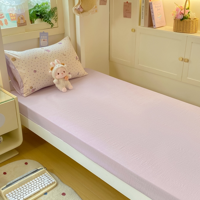 91家纺网 家纺一手货源 找家纺 丽美人家纺 2025新款A类皱皱纱学生宿舍三件套上下铺三件套六件套 QB小甜心