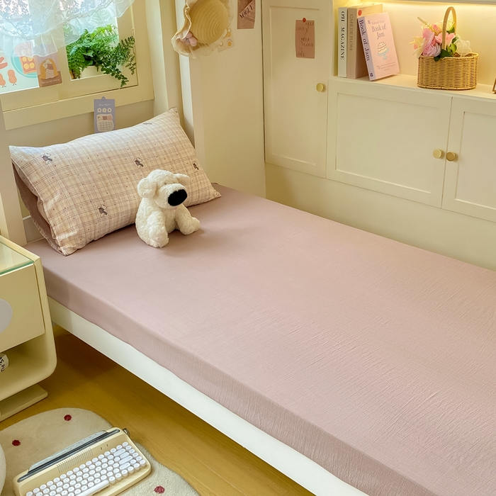 91家纺网 家纺一手货源 找家纺 丽美人家纺 2025新款A类皱皱纱学生宿舍三件套上下铺三件套六件套 QB约克夏