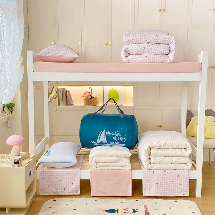 丽美人家纺 2025新款A类皱皱纱学生宿舍三件套上下铺三件套六件套 套件组合图仅供展示不可下单