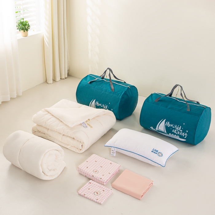 91家纺网 家纺一手货源 找家纺 丽美人家纺 2025新款A类皱皱纱学生宿舍三件套上下铺三件套六件套 套件组合图仅供展示不可下单