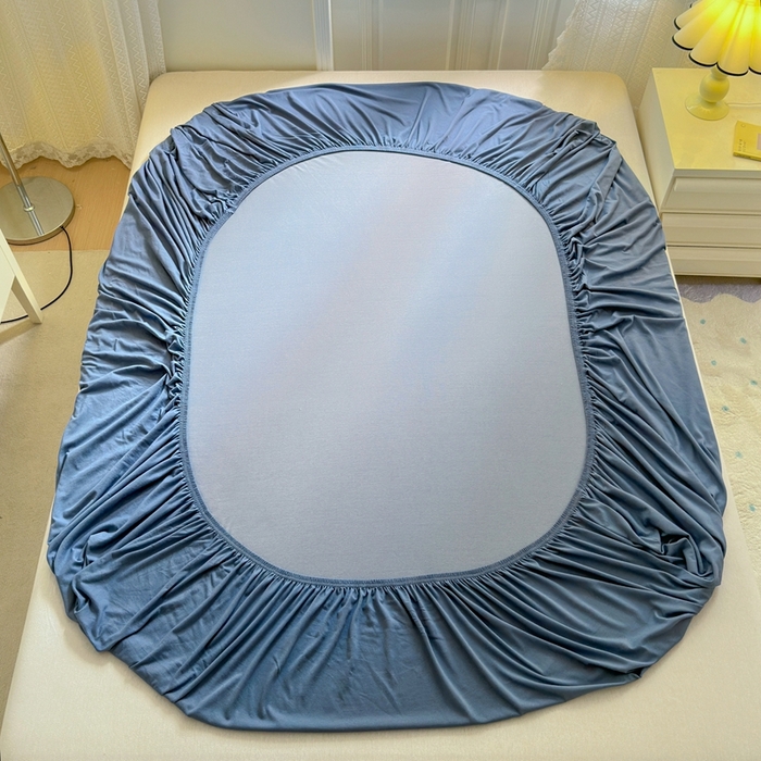 91家纺网 家纺一手货源 找家纺 舒居家纺 2025新款全棉针织棉床笠单床笠床笠单品 湖蓝