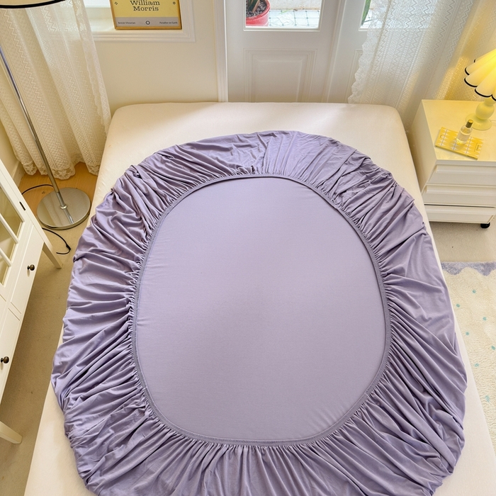 91家纺网 家纺一手货源 找家纺 舒居家纺 2025新款全棉针织棉床笠单床笠床笠单品 雅紫