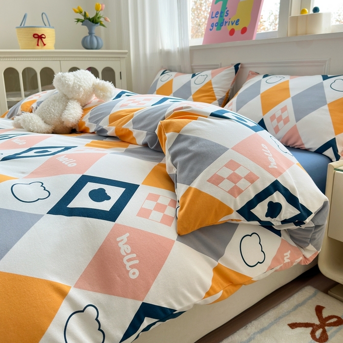 91家纺网 家纺一手货源 找家纺 （总）舒居家纺 2025新款全棉针织棉 被套 +枕套 非四件套