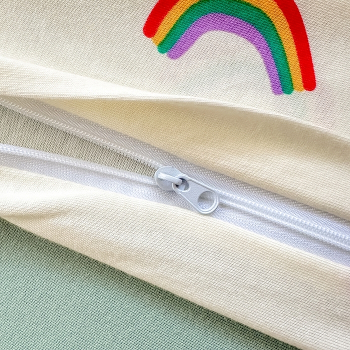 91家纺网 家纺一手货源 找家纺 舒居家纺 2025新款全棉针织棉被套枕套单被套被套单品 小彩虹