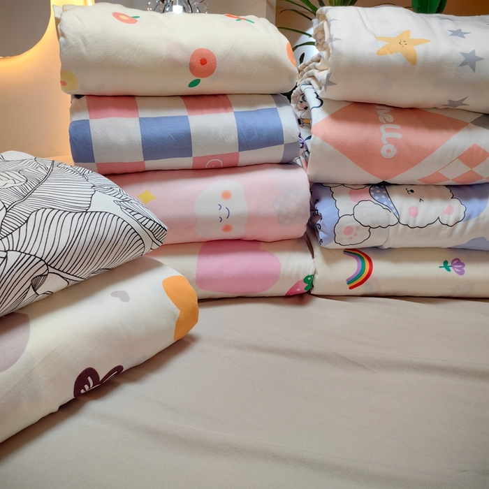 91家纺网 家纺一手货源 找家纺 舒居家纺 2025新款全棉针织棉被套枕套单被套被套单品 实拍组图仅供展示不可下单