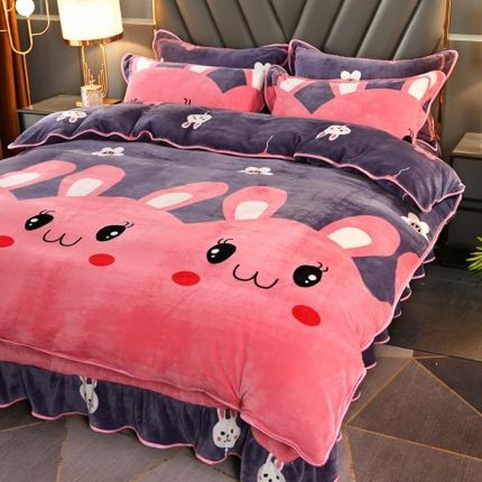 91家纺网 家纺一手货源 找家纺 （总）绒品壹家家纺 2024新款180g7斤牛奶绒印花四件套