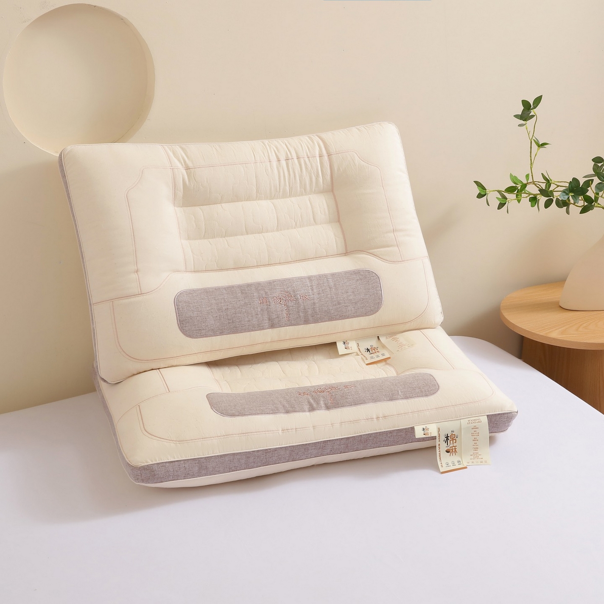 91家纺网 家纺一手货源 找家纺 （总）晚儿 2025新款植萃棉麻枕头枕芯