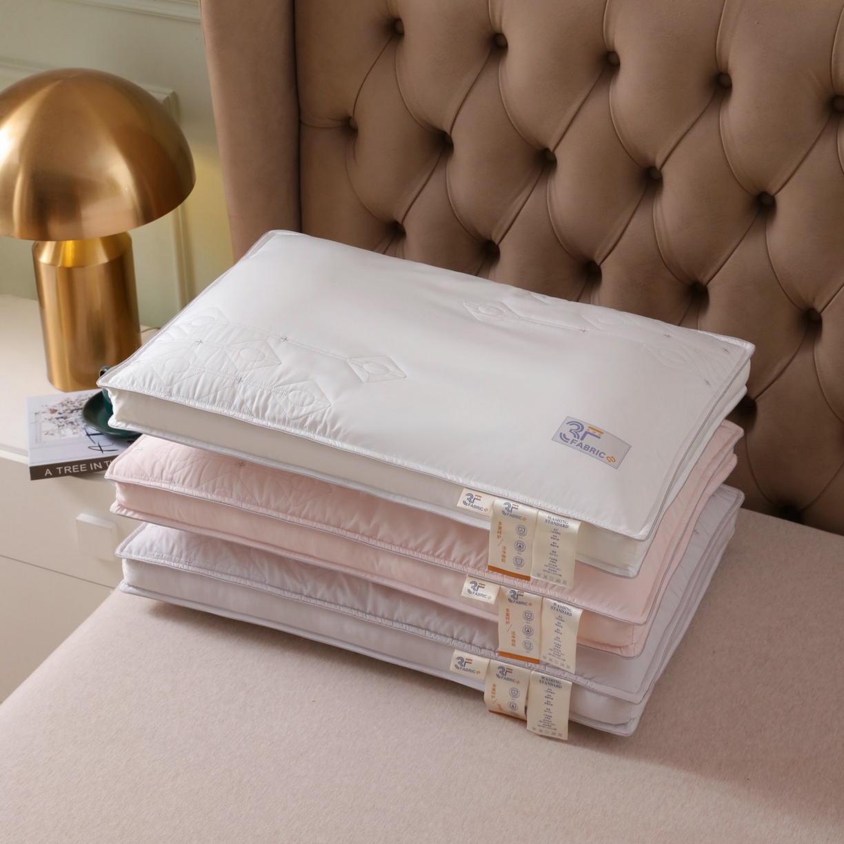 91家纺网 家纺一手货源 找家纺 晚儿 2025新款三防净眠枕头枕芯 净眠-粉