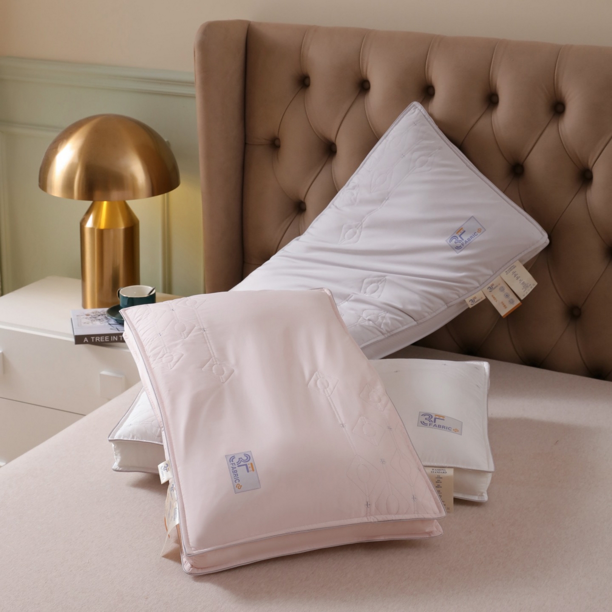 91家纺网 家纺一手货源 找家纺 晚儿 2025新款三防净眠枕头枕芯 净眠-粉