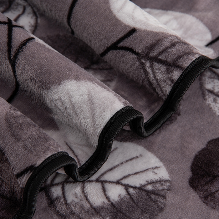 91家纺网 家纺一手货源 找家纺 绒品壹家家纺 2024新款180g7斤牛奶绒印花四件套 枝繁叶茂-灰