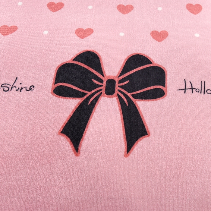 91家纺网 家纺一手货源 找家纺 绒品壹家家纺 2024新款180g7斤牛奶绒印花四件套 蝴蝶结