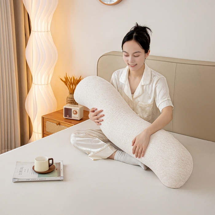 91家纺网 家纺一手货源 找家纺 沐沐家纺 2026新款深睡抱抱枕 白色