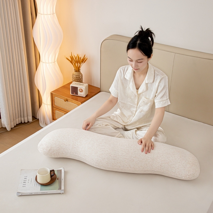 91家纺网 家纺一手货源 找家纺 沐沐家纺 2026新款深睡抱抱枕 白色