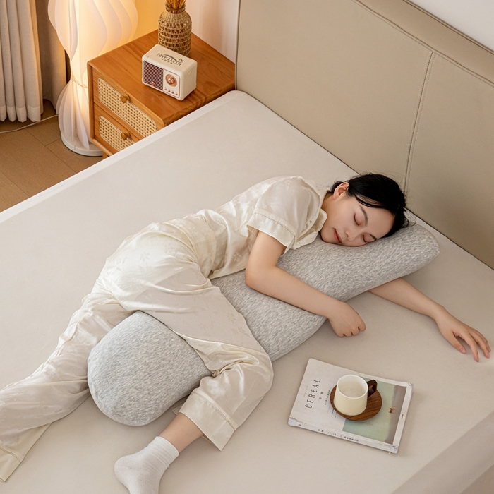 91家纺网 家纺一手货源 找家纺 沐沐家纺 2026新款深睡抱抱枕 浅灰色