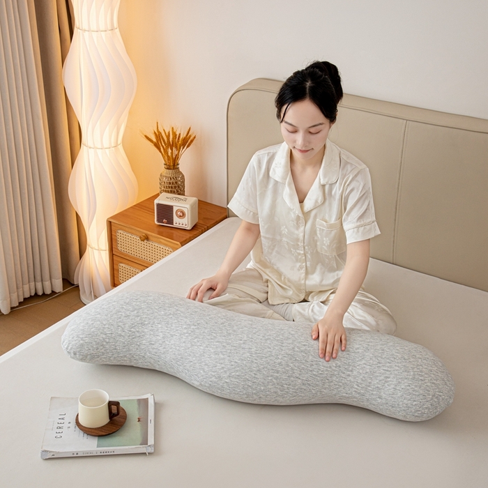 91家纺网 家纺一手货源 找家纺 沐沐家纺 2026新款深睡抱抱枕 浅灰色