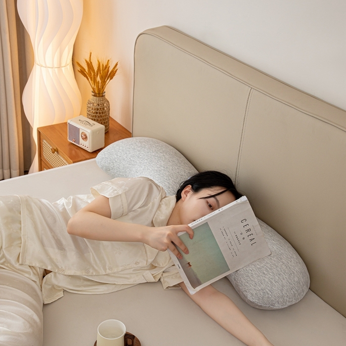 91家纺网 家纺一手货源 找家纺 沐沐家纺 2026新款深睡抱抱枕 浅灰色