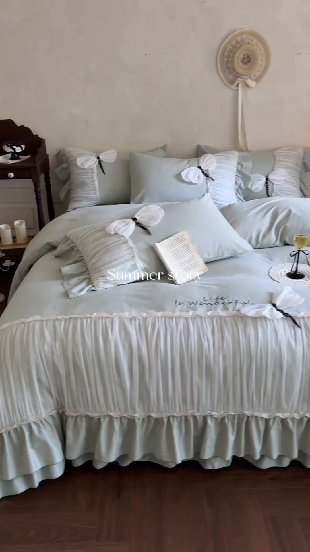 91家纺网 家纺一手货源 找家纺 （总）美娘阁 2025新款长绒棉全棉提花居家款四件套-芙莉亚