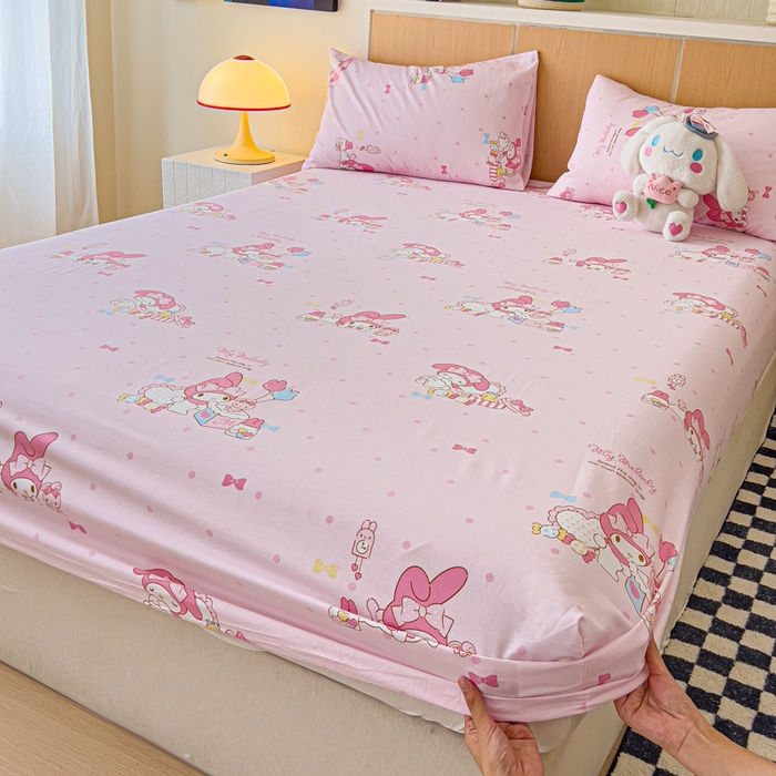 91家纺网 家纺一手货源 找家纺 （总）金丝鸟家纺 2025新款三丽鸥系列全棉斜纹13370单品床笠