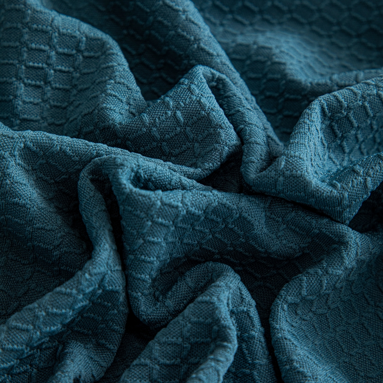 91家纺网 家纺一手货源 找家纺 沐沐家纺 2026新款苏茉小方格防水沙发笠 苏茉防水-尼罗蓝