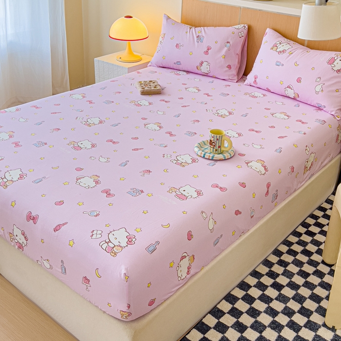 91家纺网 家纺一手货源 找家纺 （总）金丝鸟家纺 2025新款三丽鸥系列全棉斜纹13370单品床笠