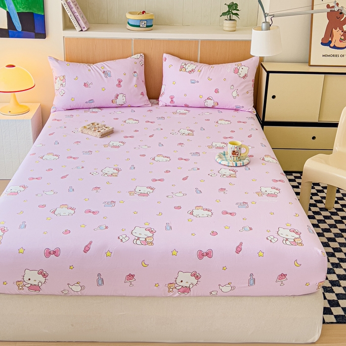 91家纺网 家纺一手货源 找家纺 （总）金丝鸟家纺 2025新款三丽鸥系列全棉斜纹13370单品床笠