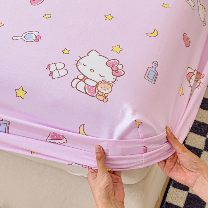 91家纺网 家纺一手货源 找家纺 （总）金丝鸟家纺 2025新款三丽鸥系列全棉斜纹13370单品床笠