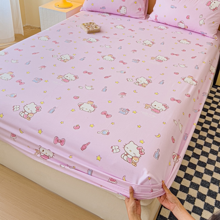 91家纺网 家纺一手货源 找家纺 （总）金丝鸟家纺 2025新款三丽鸥系列全棉斜纹13370单品床笠