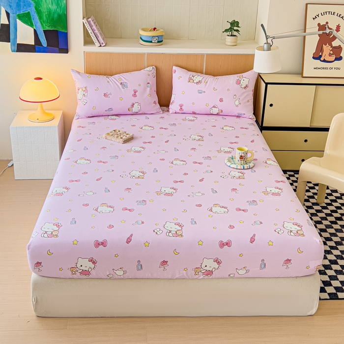 91家纺网 家纺一手货源 找家纺 （总）金丝鸟家纺 2025新款三丽鸥系列全棉斜纹13370单品床笠