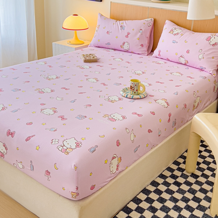 91家纺网 家纺一手货源 找家纺 （总）金丝鸟家纺 2025新款三丽鸥系列全棉斜纹13370单品床笠