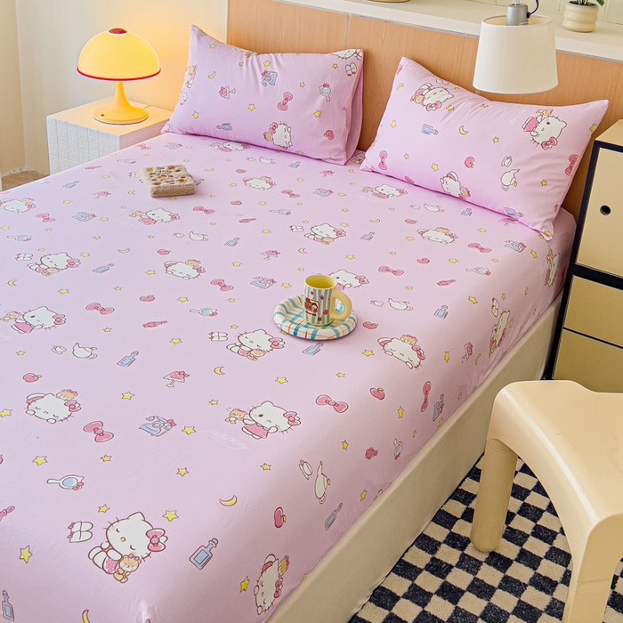 91家纺网 家纺一手货源 找家纺 （总）金丝鸟家纺 2025新款三丽鸥系列全棉斜纹13370单品床笠